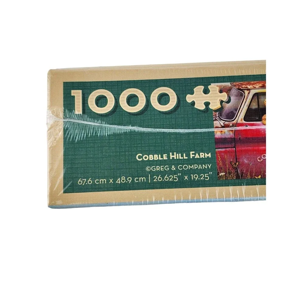 COBBLE HILL FARM 1000 Pieces Jigsaw Puzzle Dogs Truck Goldens New Sealed